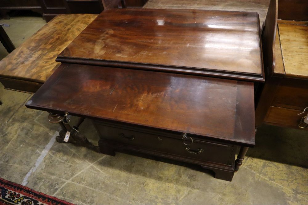 A George III mahogany chest of drawers with brushing slide, width 86cm depth 50cm height 82cm